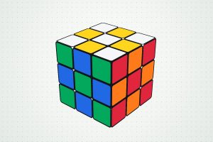 체커보드 패턴의 3×3 루빅스 큐브