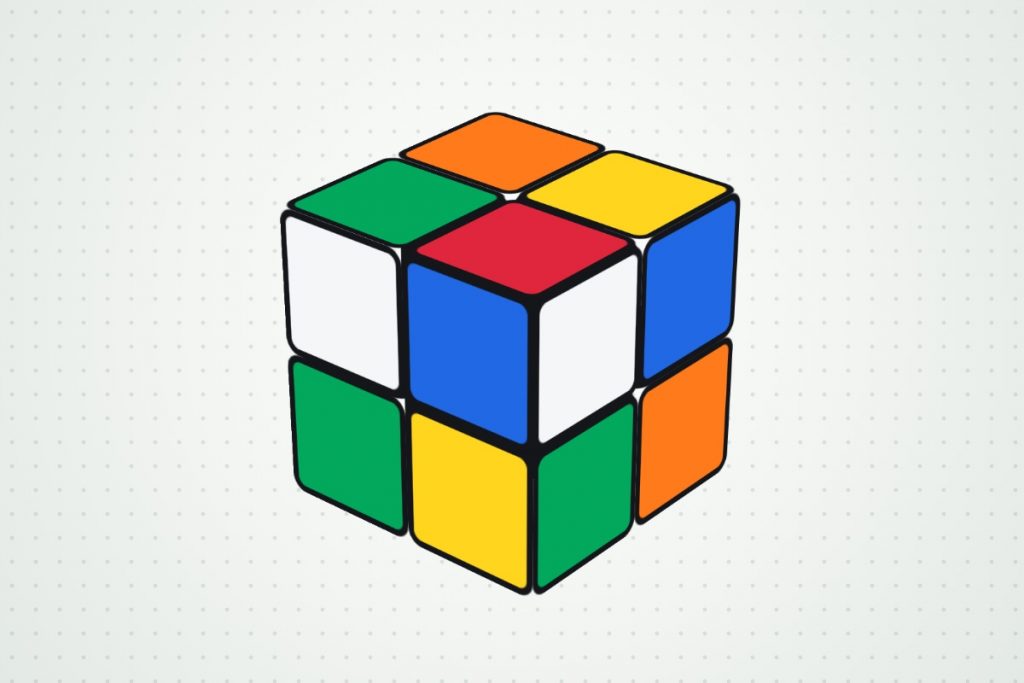 뒤섞인 2×2 루빅스 큐브