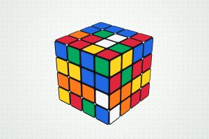 뒤섞인 4×4 루빅스 큐브